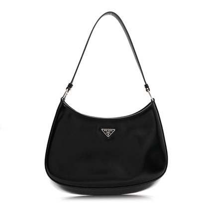 Prada Spazzolato Cleo Shoulder Bag Black 1 of 10