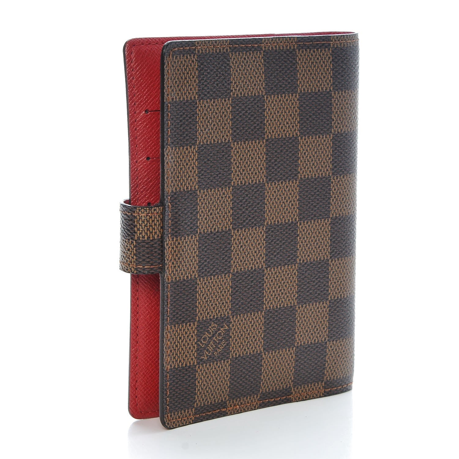 Louis Vuitton Damier Ebene Koala Small Ring Agenda Cover Red 3 of 9