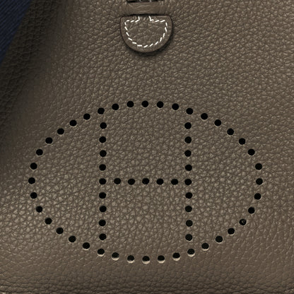 Hermes Taurillon Clemence Amazone Evelyne TPM Etoupe Bleu Indigo 9 of 11