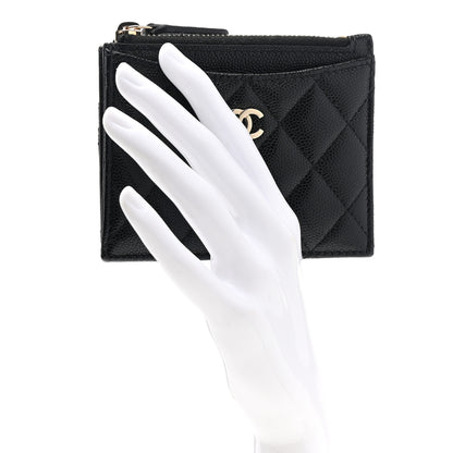 Chanel Caviar Quilted CC Zip Card Holder Black 2 of 8