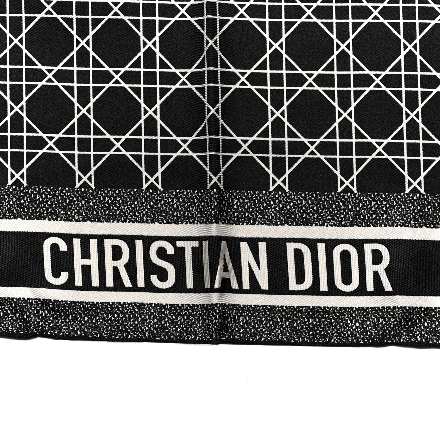 Christian Dior Silk Cannage Square Scarf 90 Black White 2 of 3