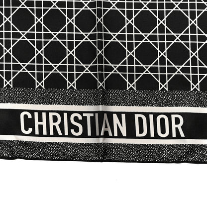 Christian Dior Silk Cannage Square Scarf 90 Black White 2 of 3