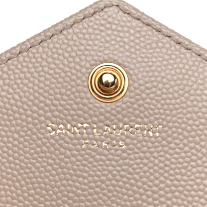 Saint Laurent Grain De Poudre Matelasse Chevron Monogram Chain Wallet Nude Powder 6 of 9