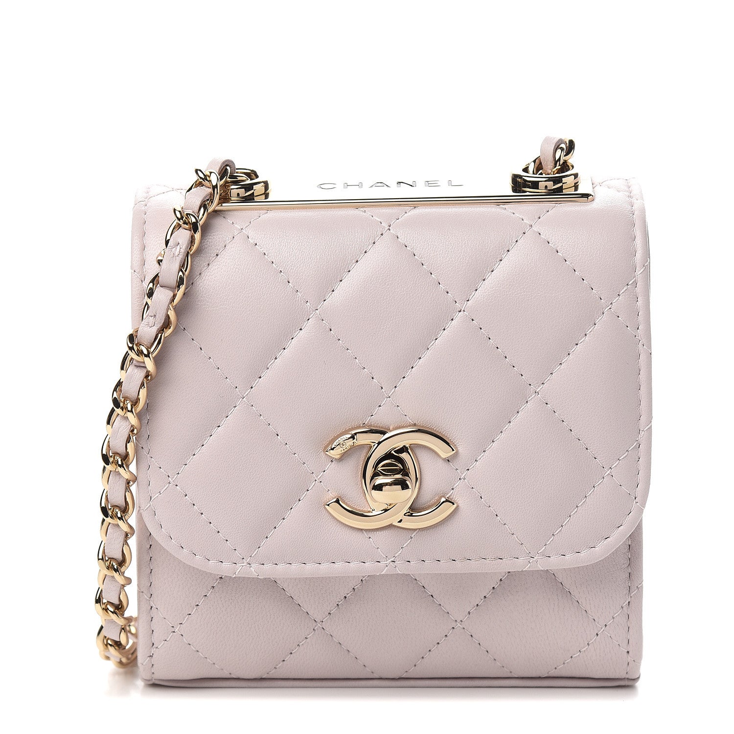 Chanel Lambskin Quilted Mini Trendy CC Clutch With Chain Lilas Lilac 1 of 9