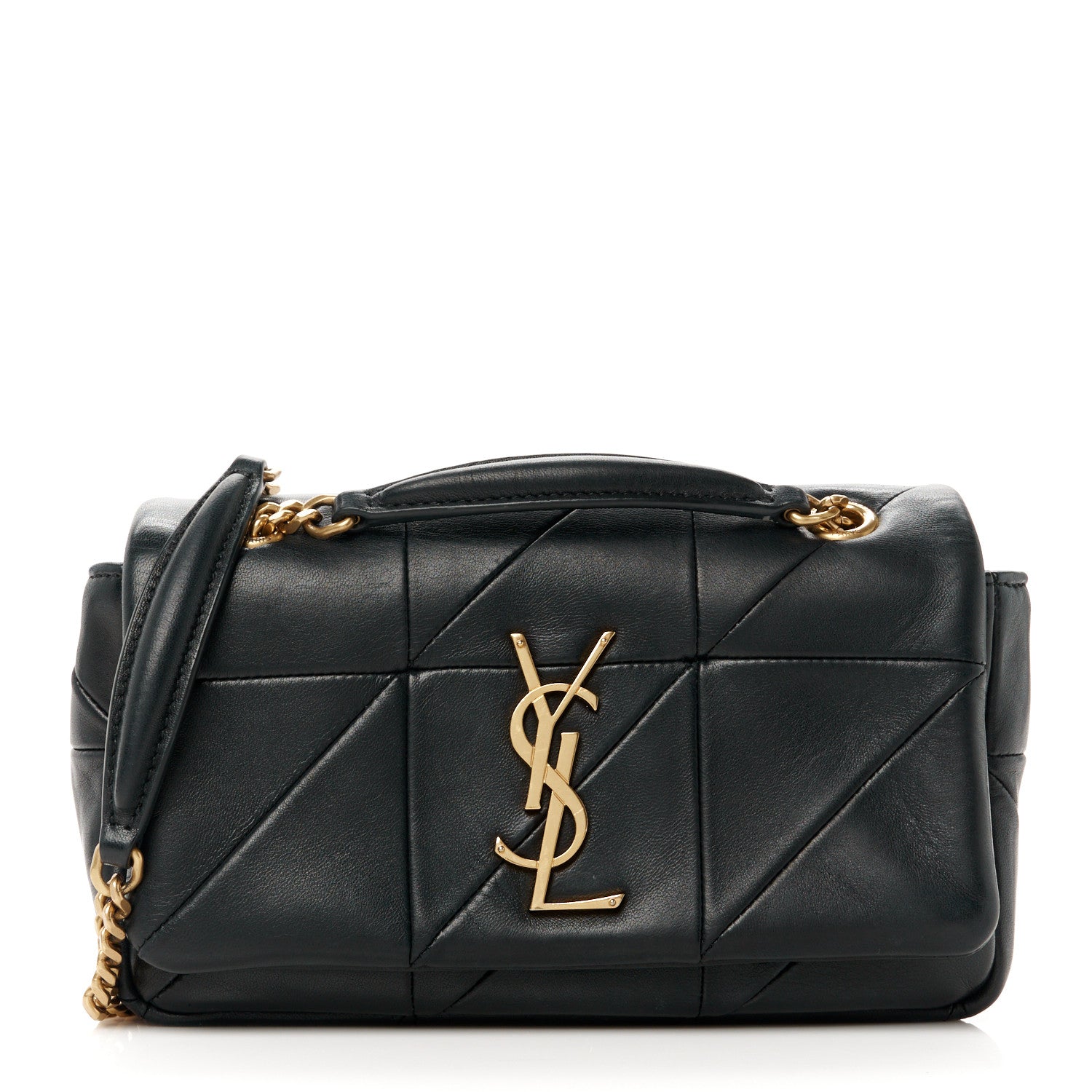 Saint Laurent Lambskin Patchwork Monogram Small Jamie Black Black 1 of 11