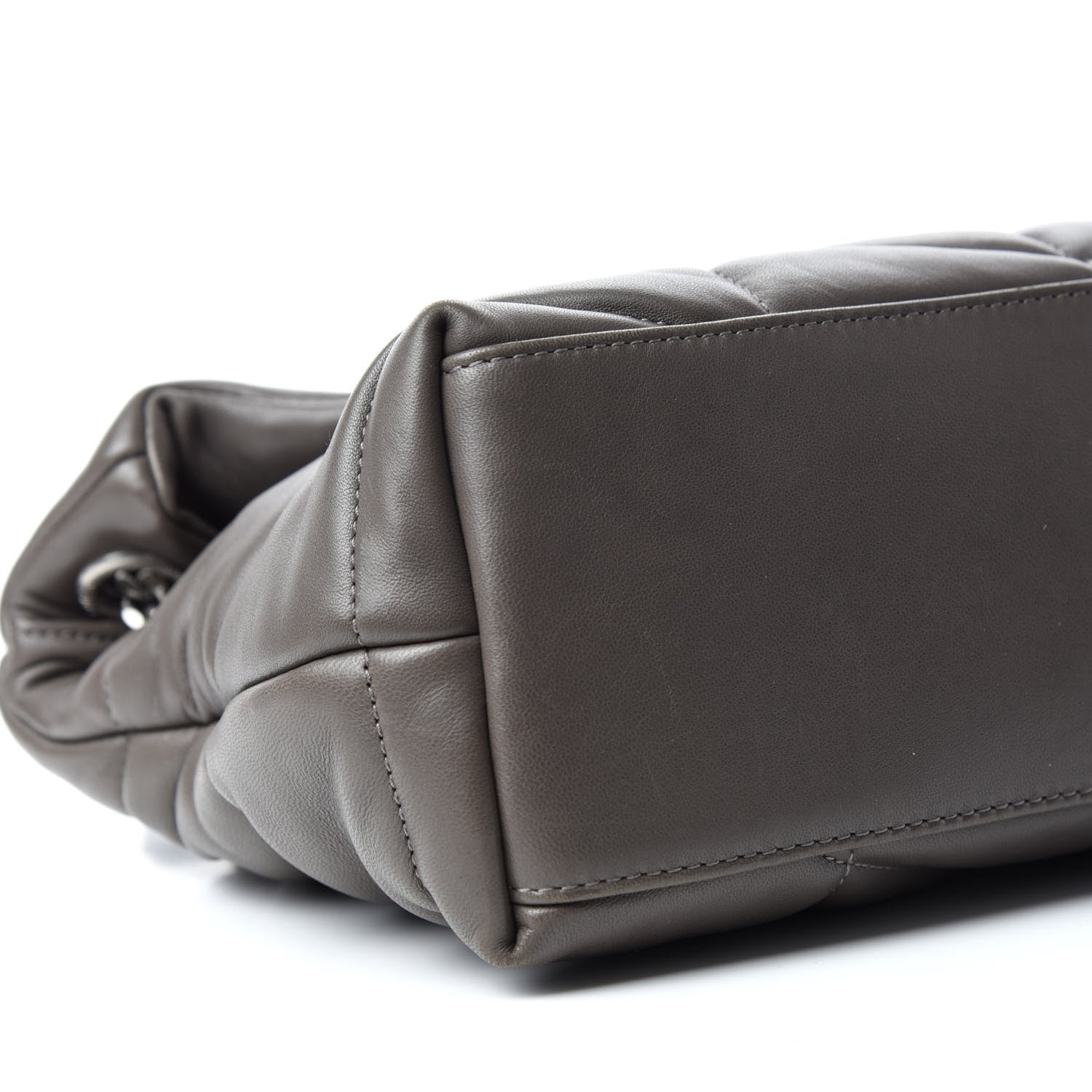 Saint Laurent Lambskin Quilted Small Loulou Puffer Monogram Chain Satchel Concrete 6 of 14