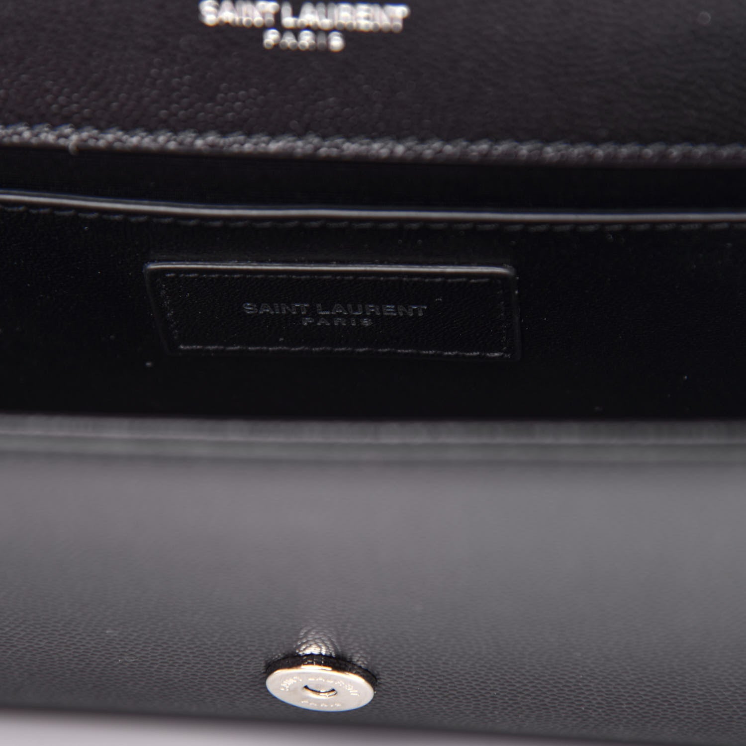 Saint Laurent Grain De Poudre Monogram Cassandre Clutch Black 7 of 7