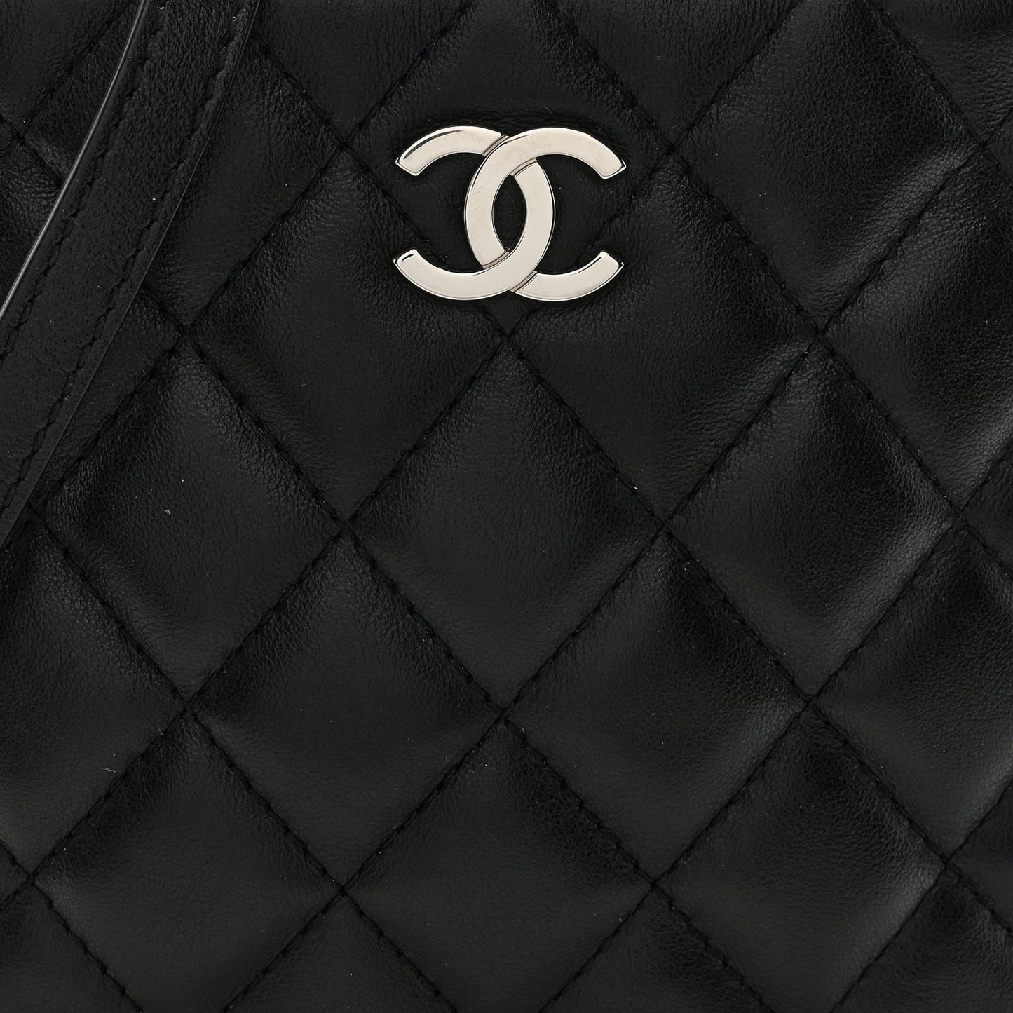 Lambskin Quilted Crossbody Bag Black