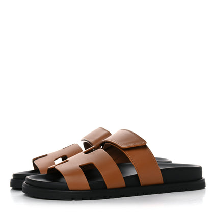 Hermes Calfskin Womens Chypre Sandals 36.5 Naturel 3 of 11