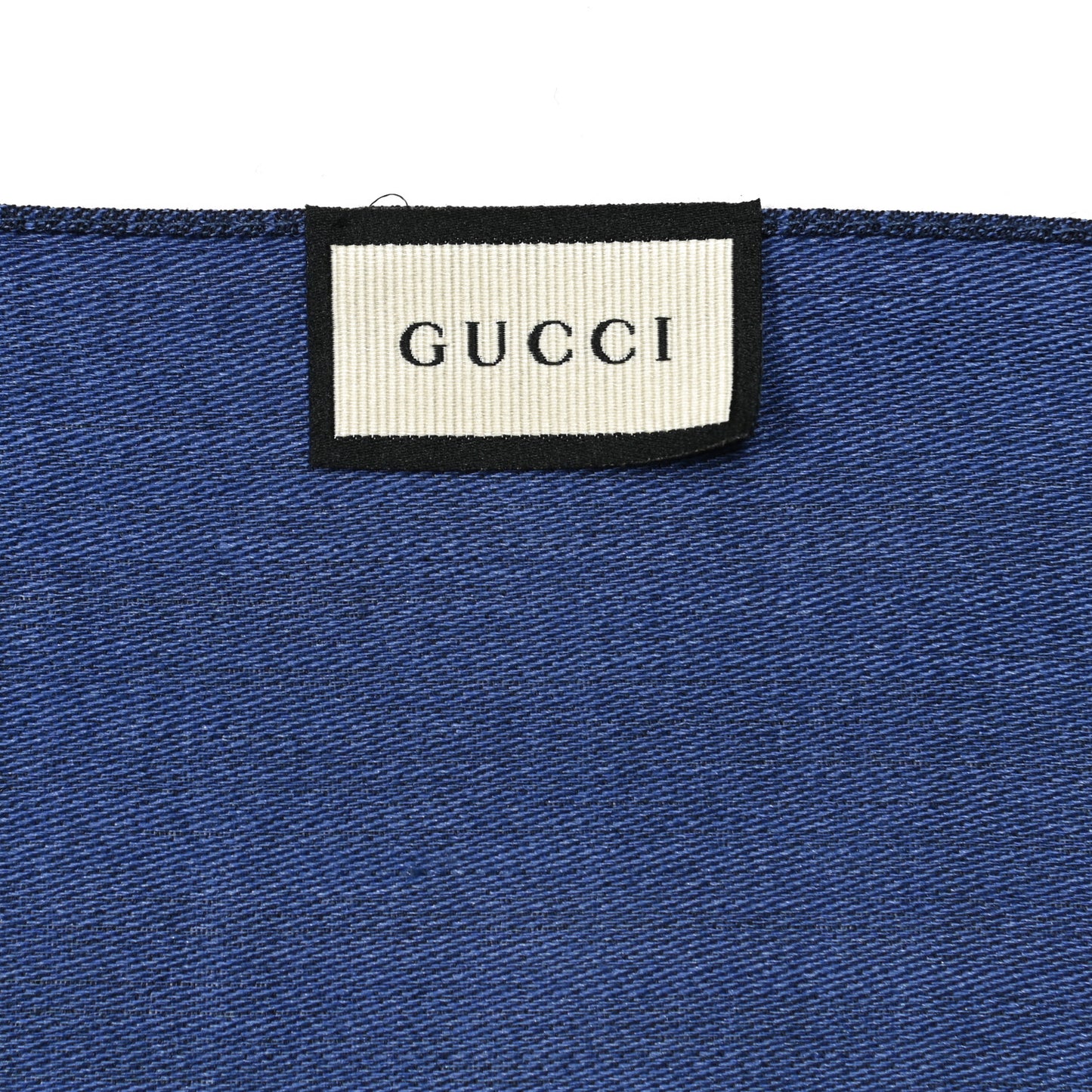Wool Silk Jacquard Monogram Scarf Blue