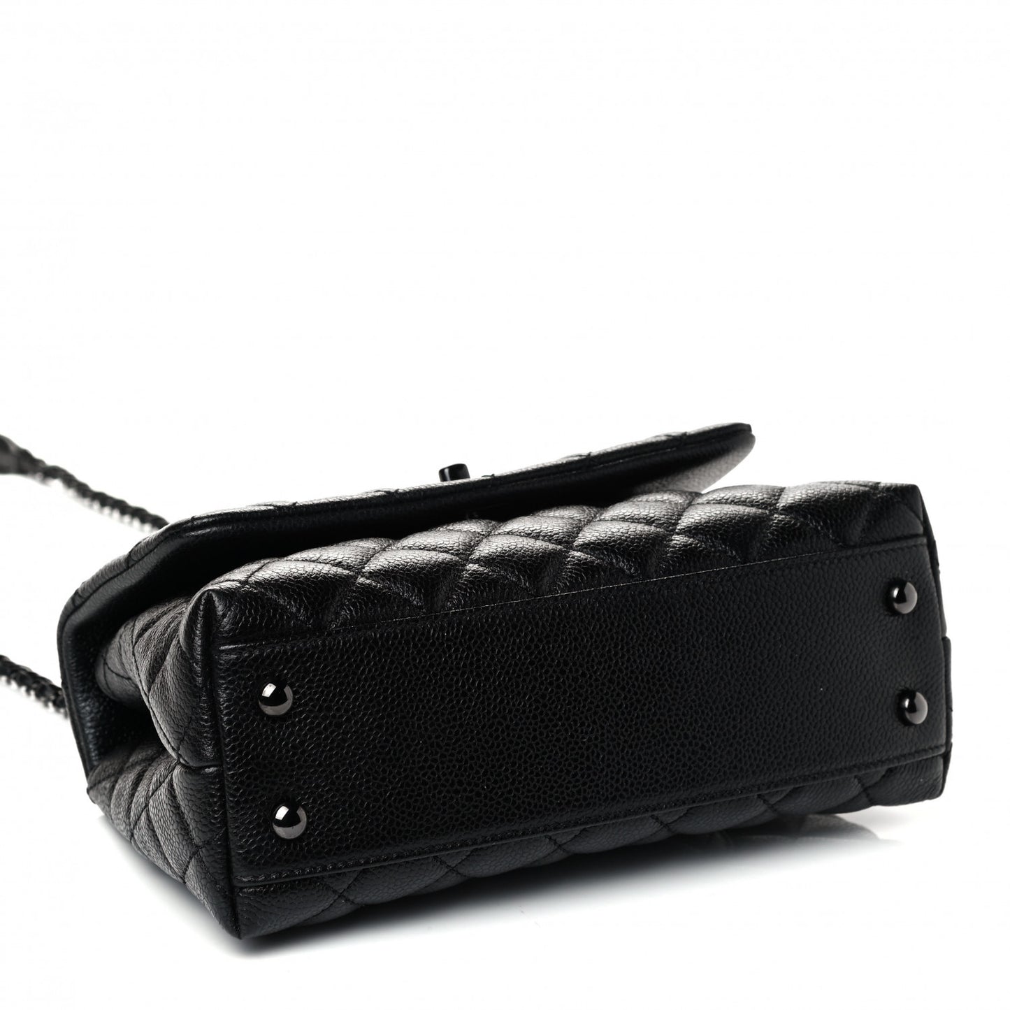 Caviar Quilted Mini Coco Handle Flap So Black