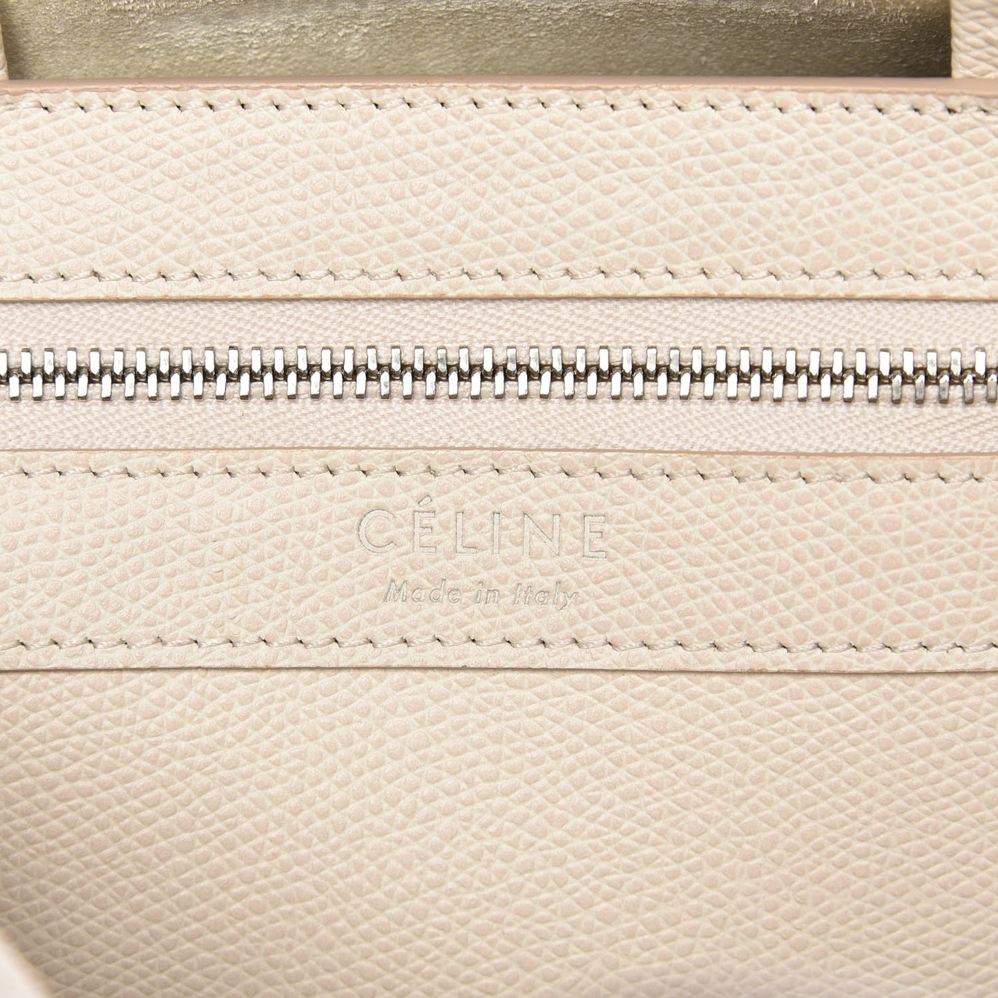 Grained Calfskin Small Vertical Bi-Cabas Cream Black