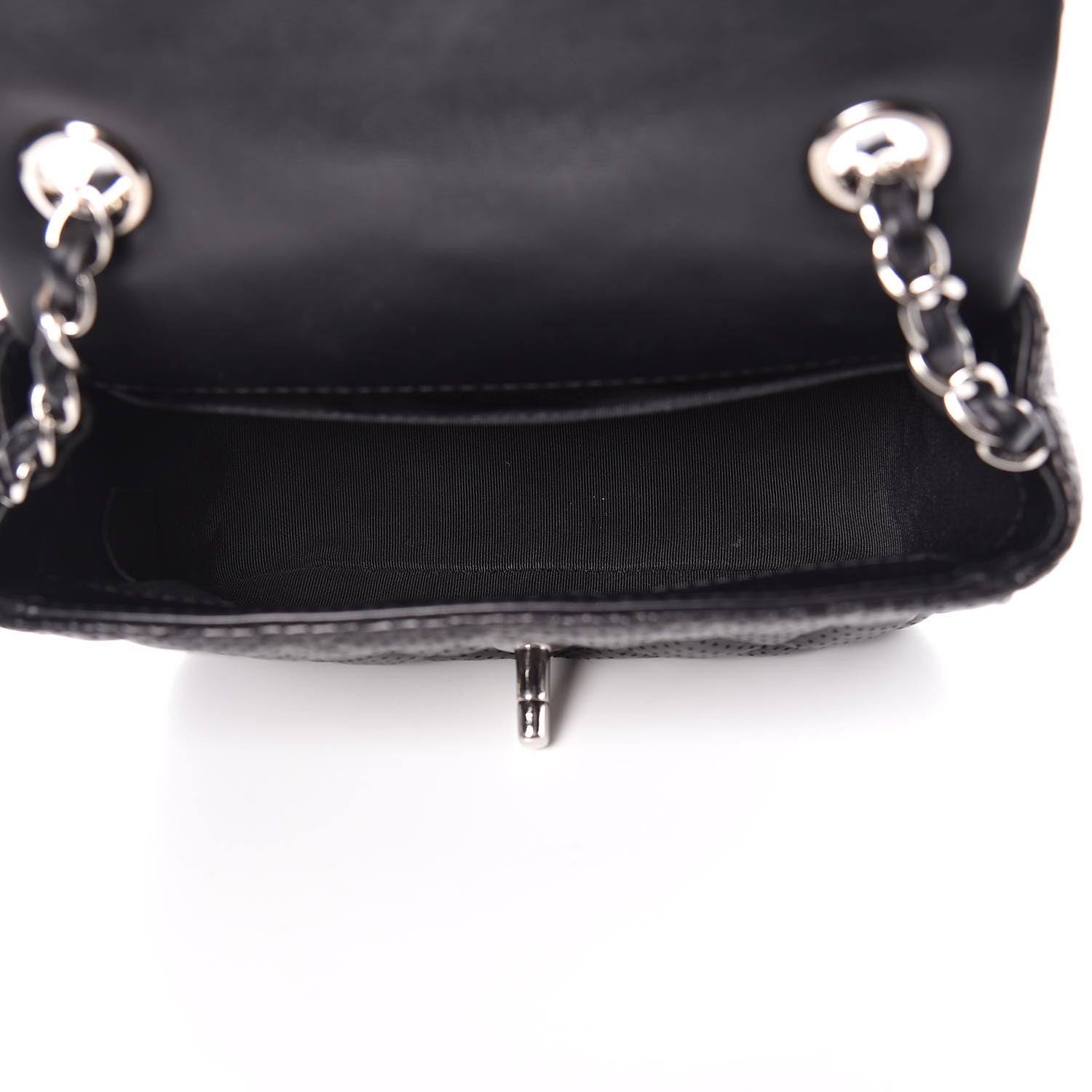 Chanel Lambskin Perforated Mini Rectangular Flap Black 5 of 9
