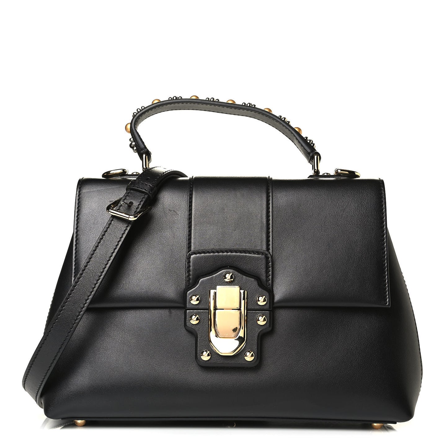 Calfskin Lucia Small Satchel Black