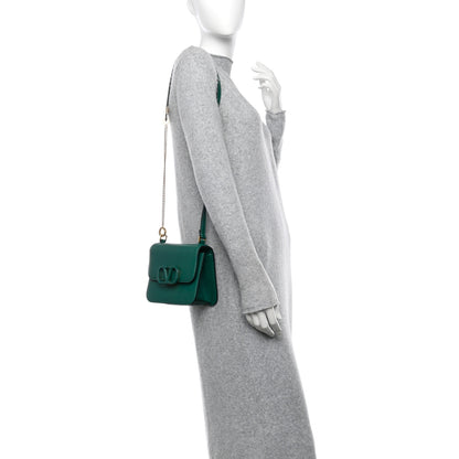 Valentino Garavani Grainy Calfskin Small VSling Shoulder Bag English Green 2 of 9