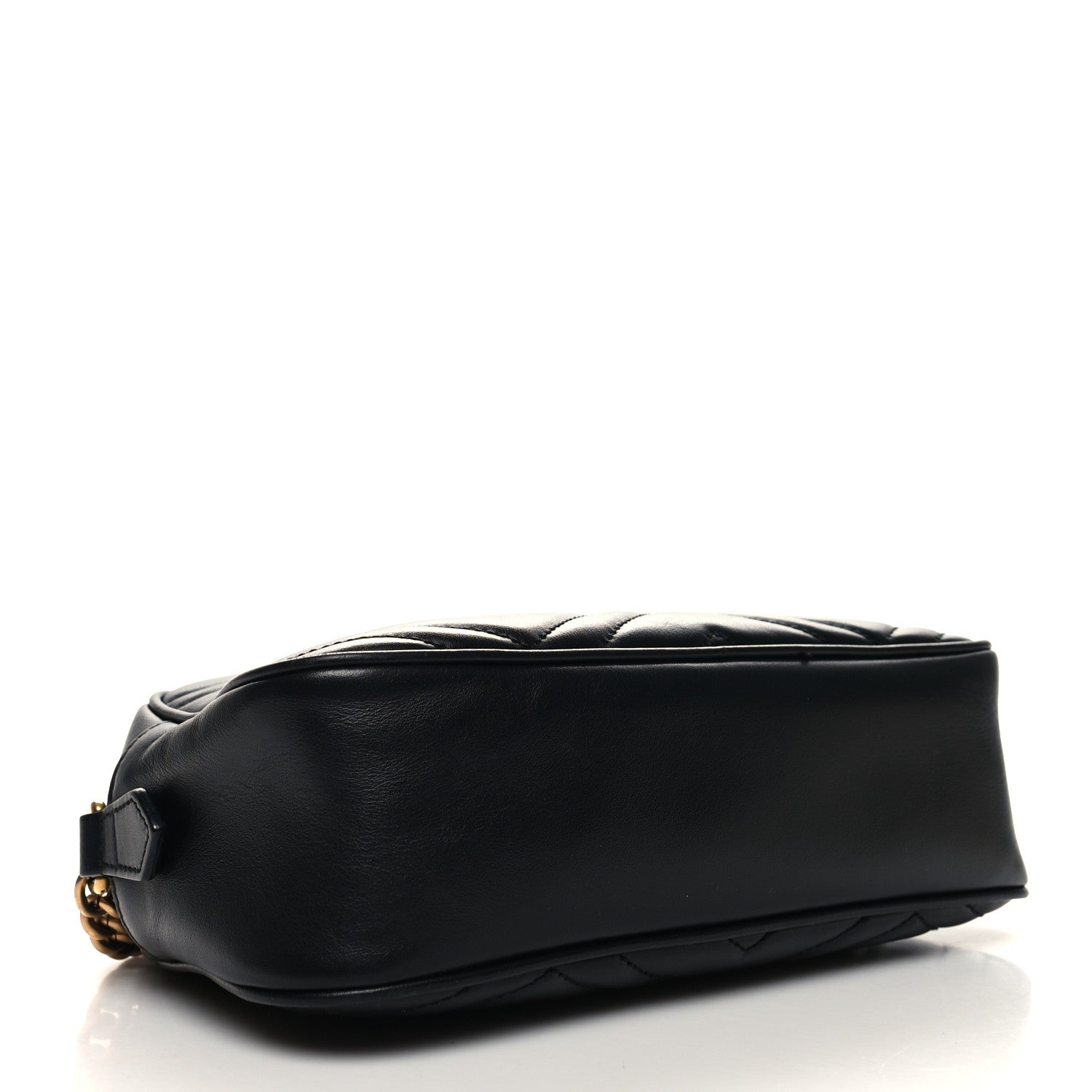 Gucci Calfskin Matelasse Small GG Marmont Chain Shoulder Bag Black 4 of 11