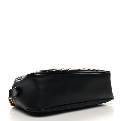 Gucci Calfskin Matelasse Small GG Marmont Chain Shoulder Bag Black 4 of 11
