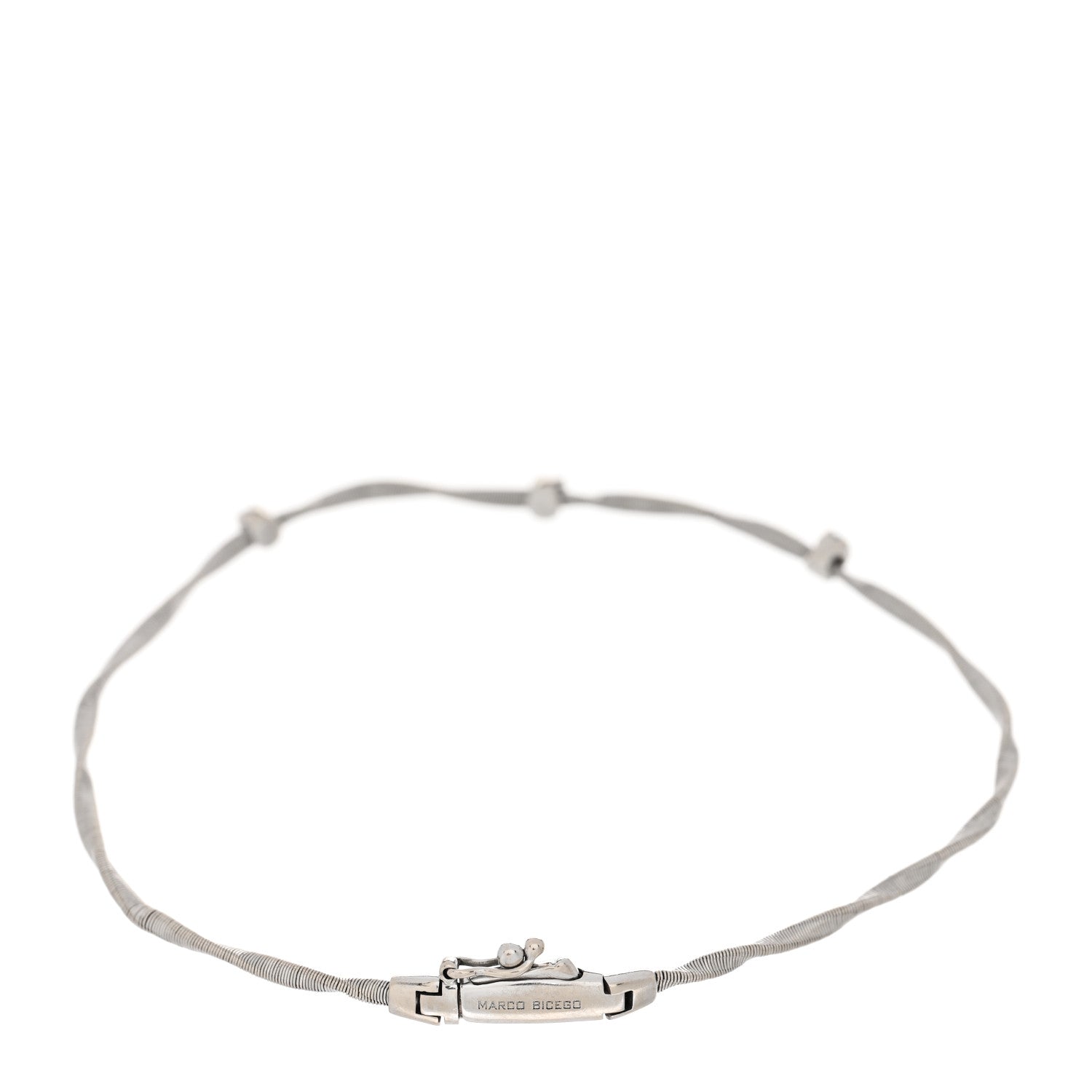 Marco Bicego 18K White Gold Diamond Marrakech Twisted Coil Bracelet 2 of 3