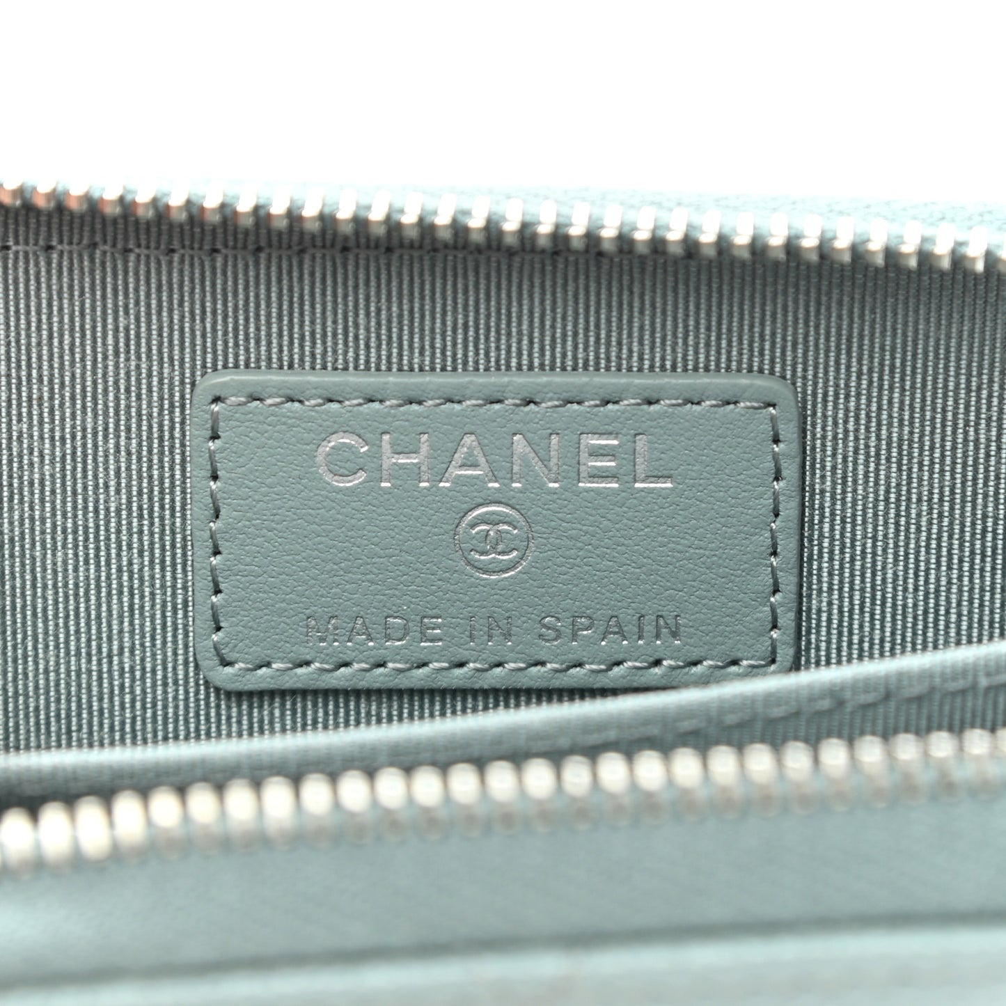 Caviar Quilted Zip Coin Purse Blue