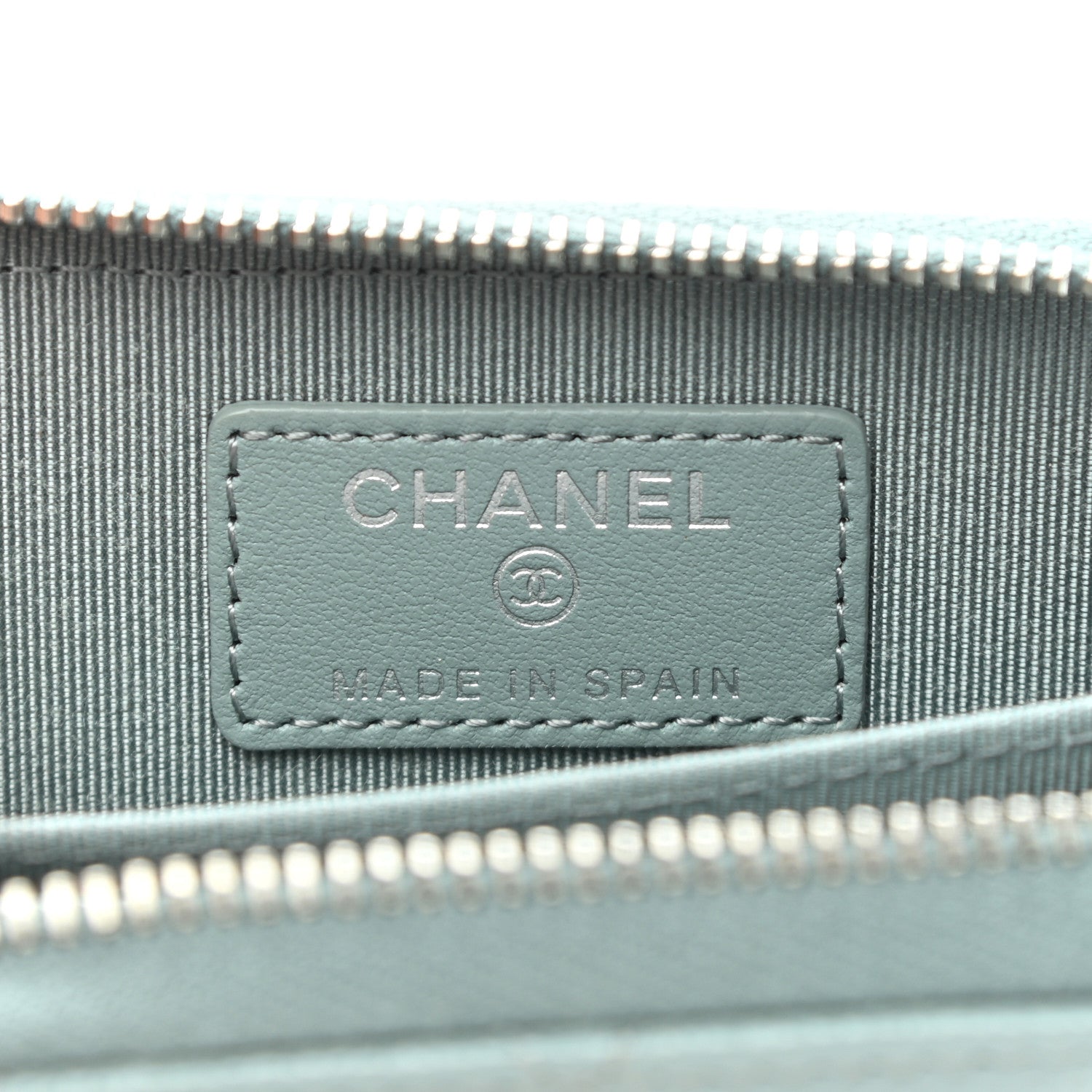 Chanel Caviar Quilted Zip Coin Purse Blue 6 of 8