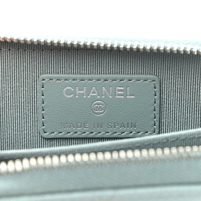 Chanel Caviar Quilted Zip Coin Purse Blue 6 of 8