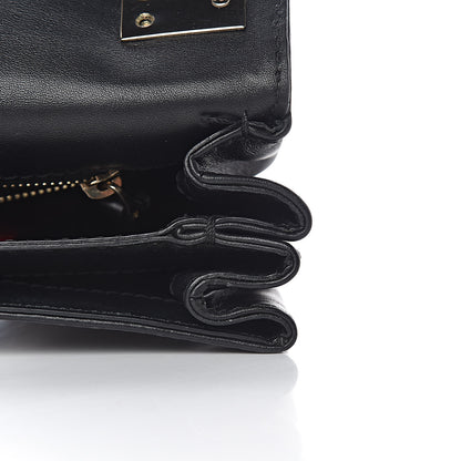 Valentino Garavani Vitello Flap Accordion Shoulder Flap Black 16 of 25