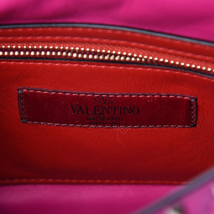 Valentino Garavani Suede Medium Rockstud Spike Shoulder Bag Bright Fuxia 6 of 10