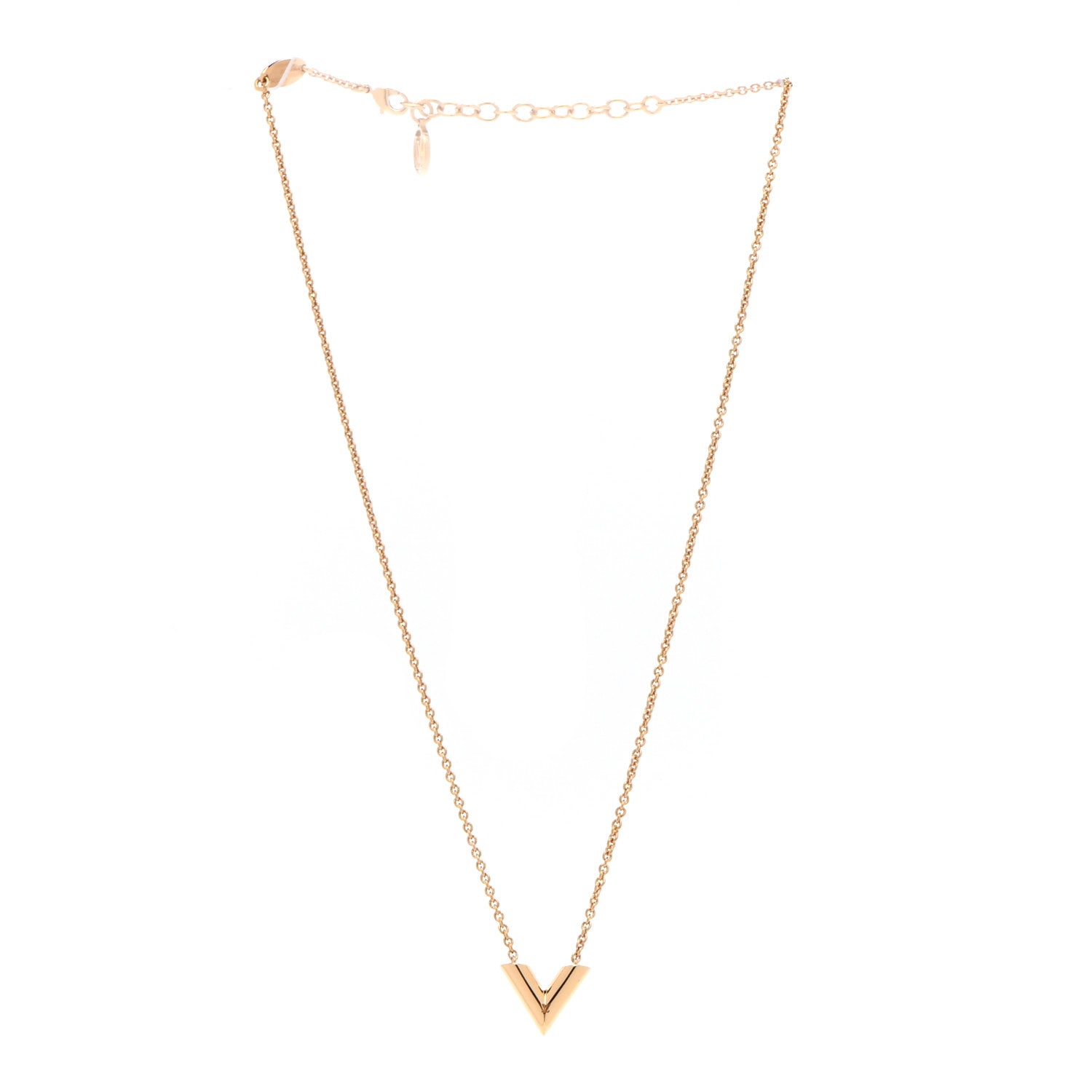Louis Vuitton Essential V Necklace Gold 3 of 7