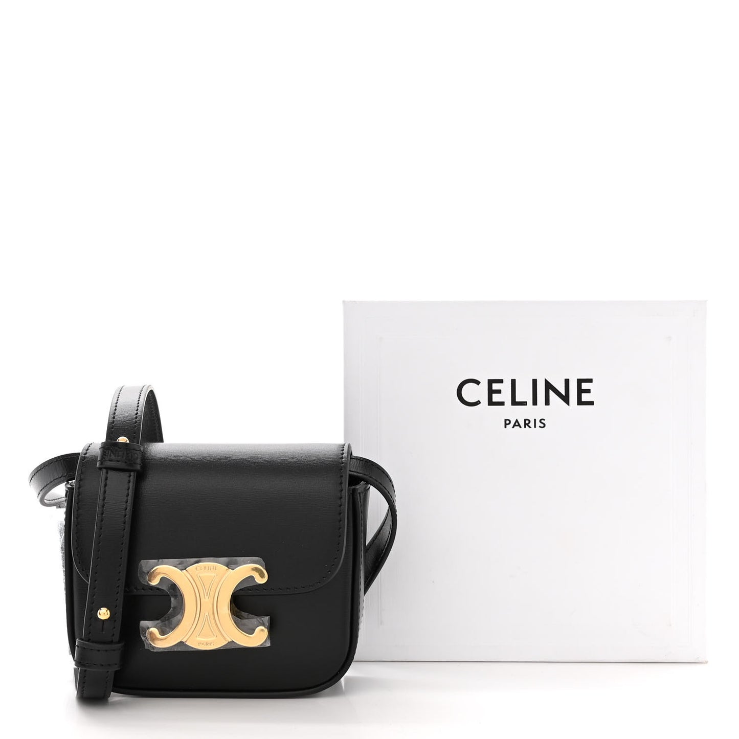 Shiny Calfskin Mini Triomphe Black