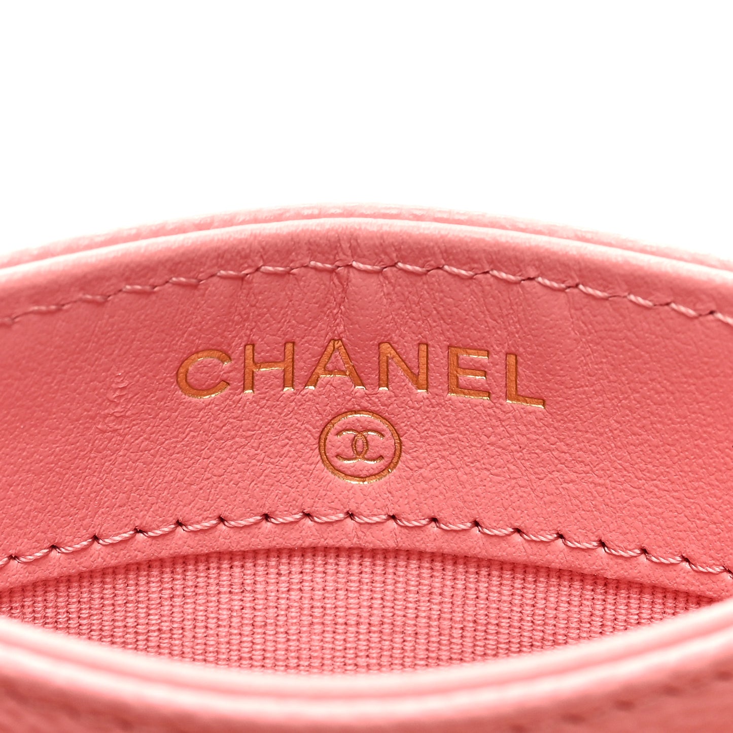 Caviar Quilted Card Holder Pink