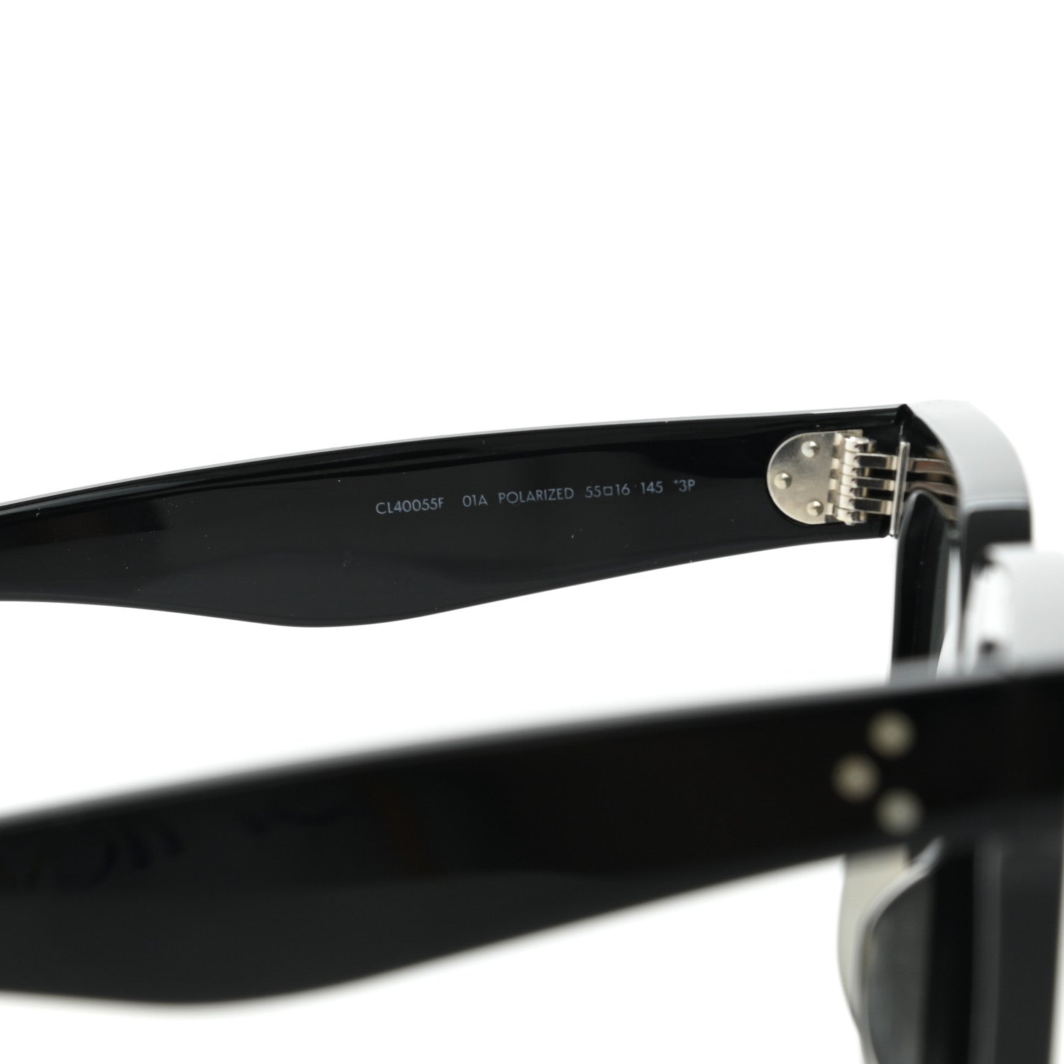 Celine Acetate Polarized Oversized Sunglasses CL4055FN Black 7 of 9