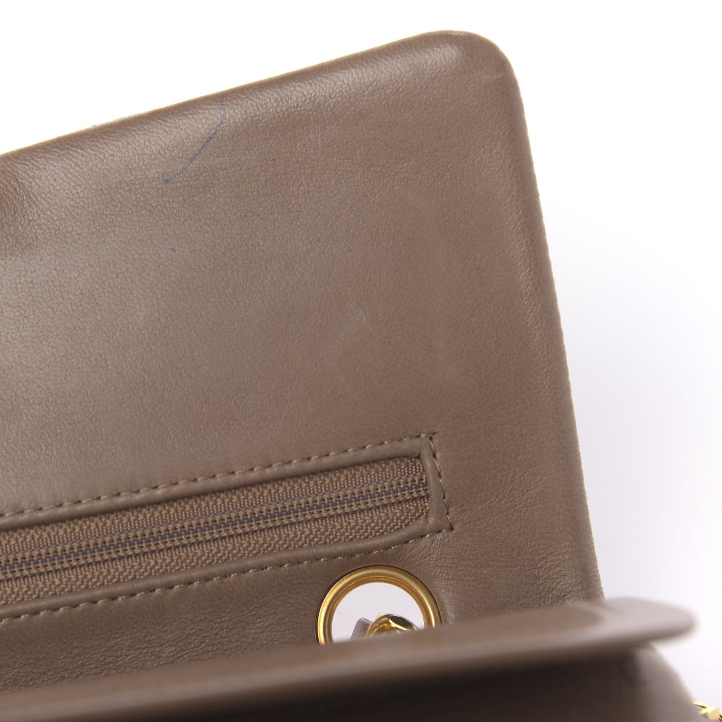 Lambskin Quilted Small Double Flap Beige