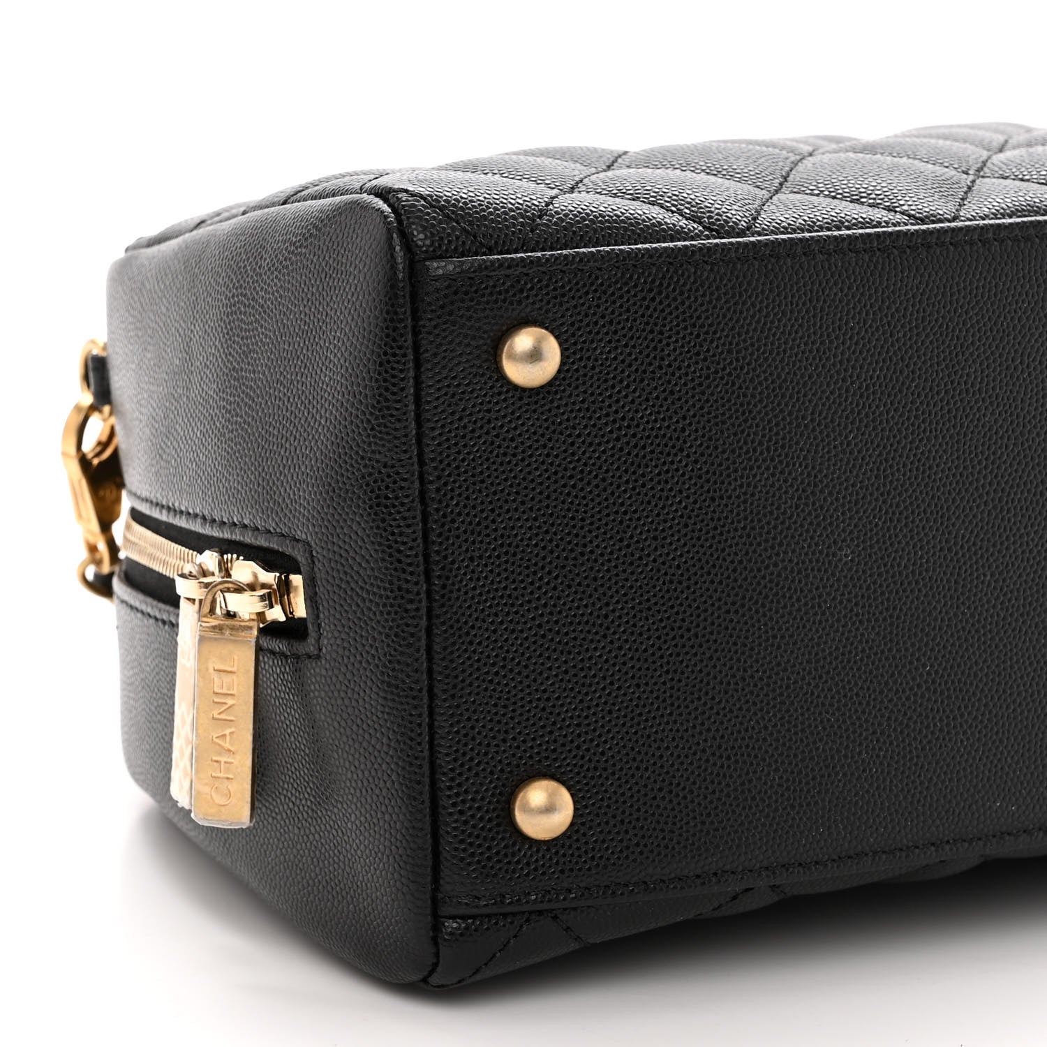 Chanel Caviar Lizard Quilted Coco Handle Bowler Black 9 of 10