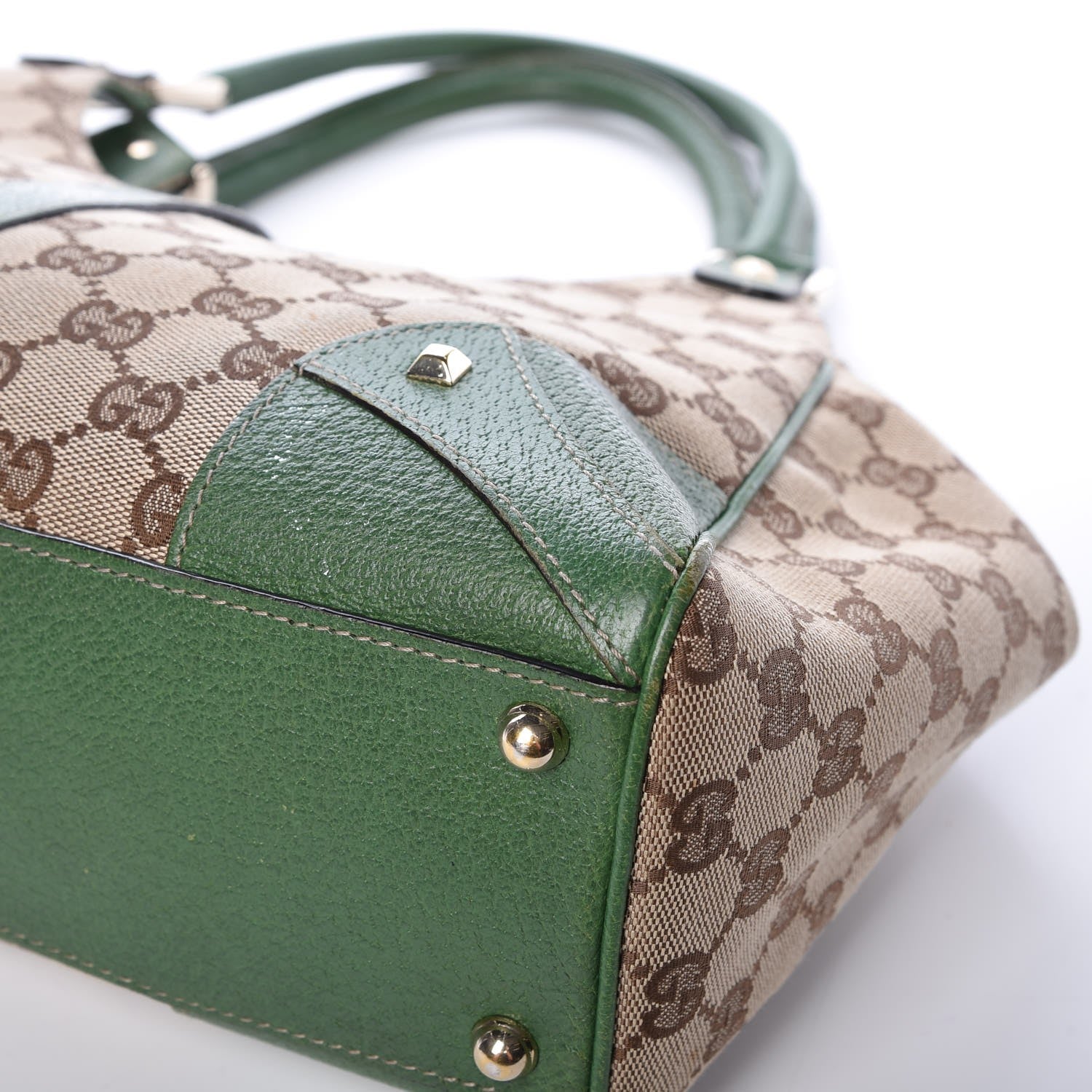 Gucci Monogram Calfskin Large Bardot Tote Green 13 of 14