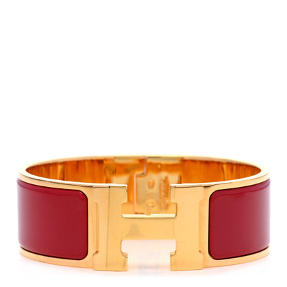 Hermes Enamel Wide Clic Clac H Bracelet GM Red 1 of 4
