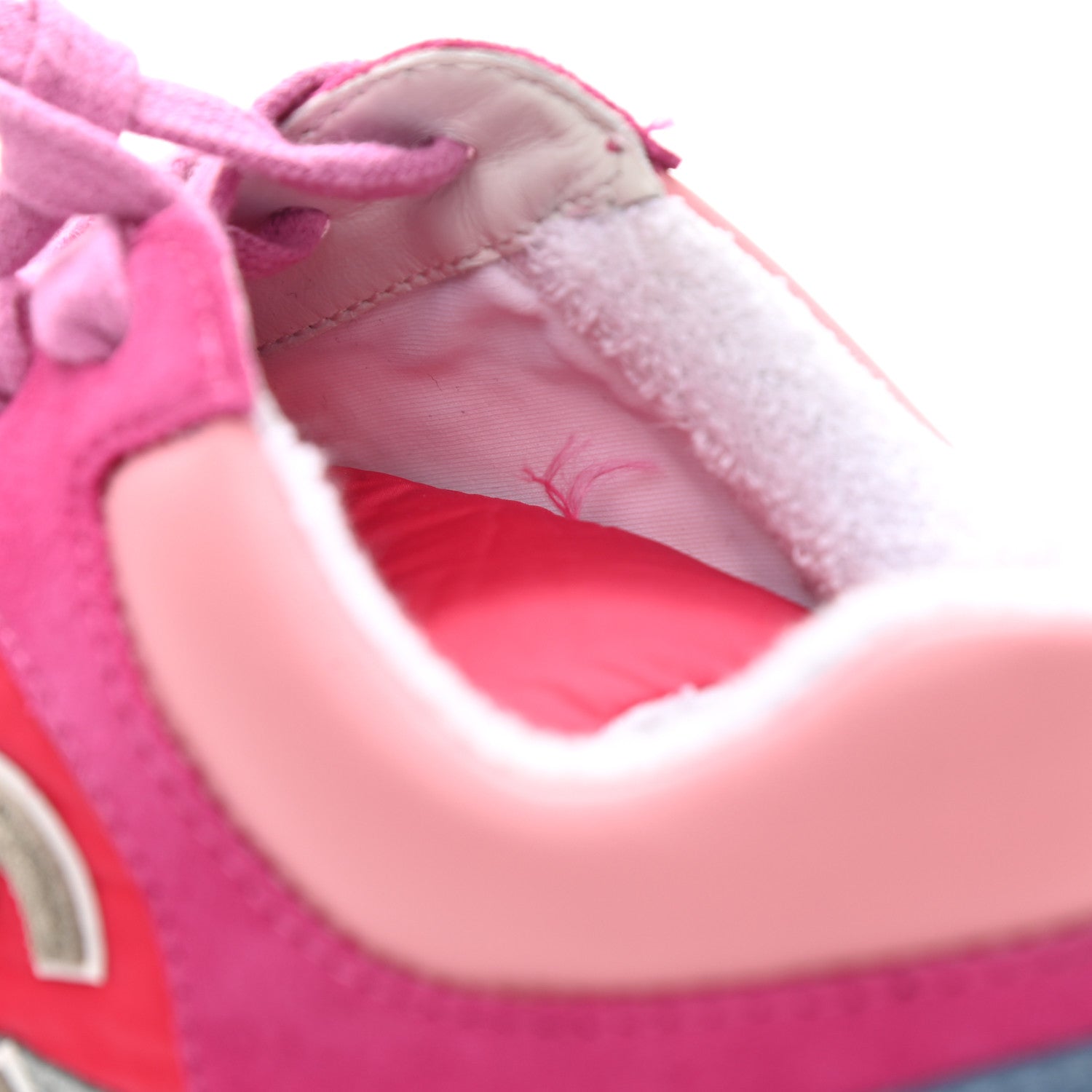 Chanel Nylon Calfskin Suede Womens CC Sneakers 36 Fuchsia Pink 9 of 9