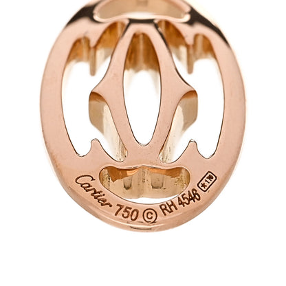 Cartier 18K Pink Gold Diamond C De Cartier Logo Drop Earrings 4 of 4