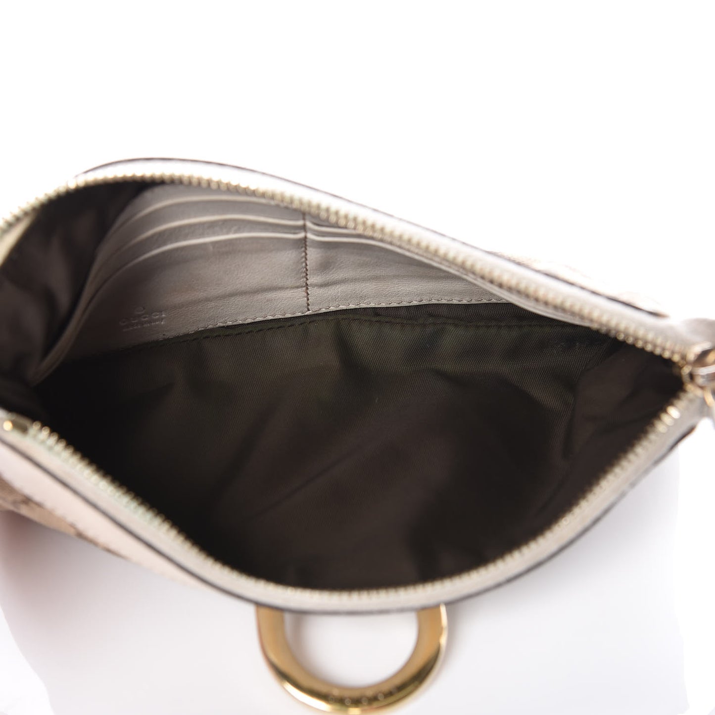 Monogram D Ring Wristlet White