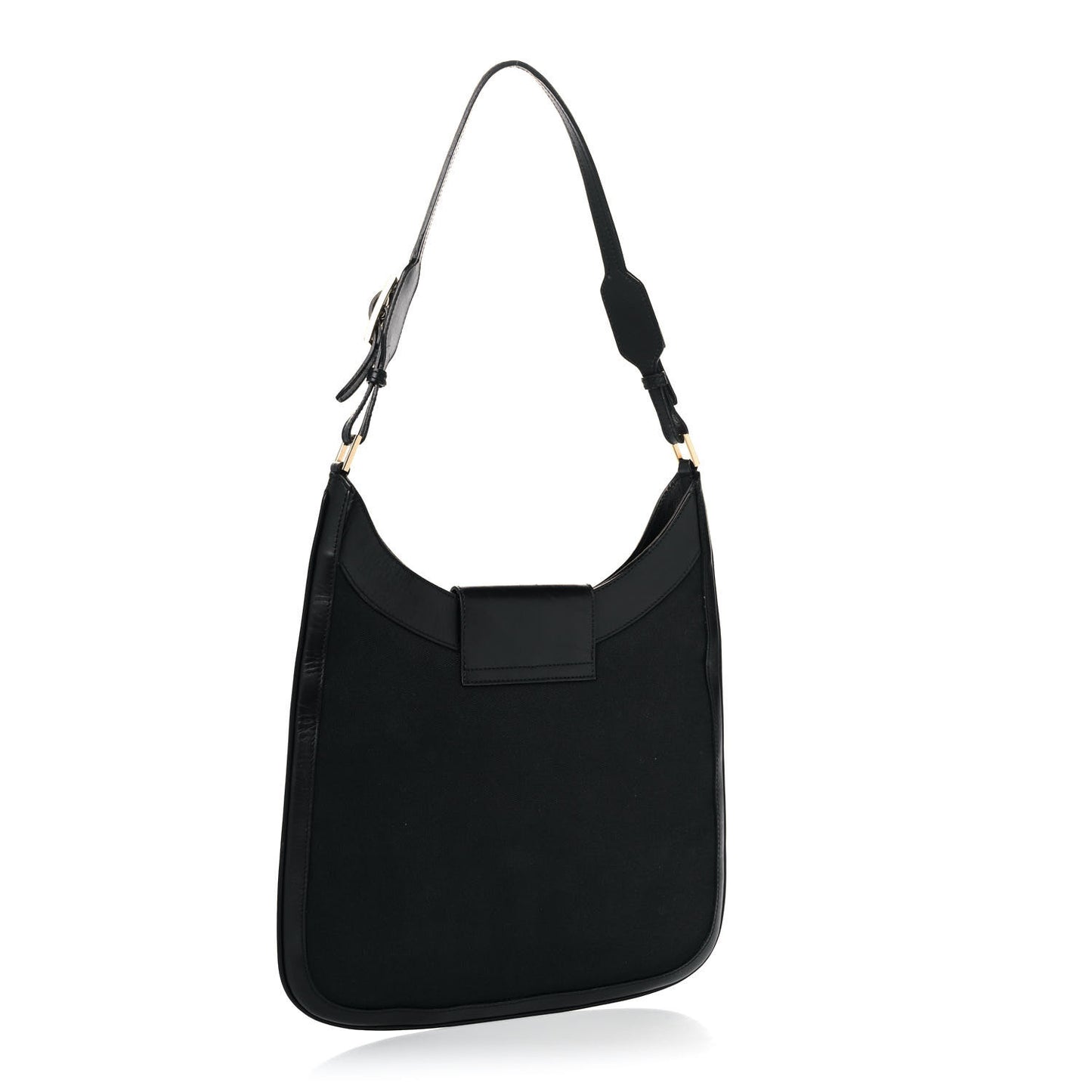 Canvas Calfskin Jackie O Hobo Black