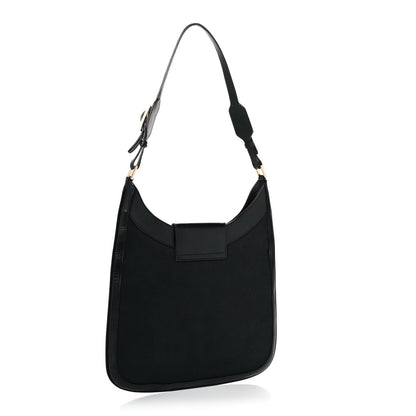 Gucci Canvas Calfskin Jackie O Hobo Black 3 of 10