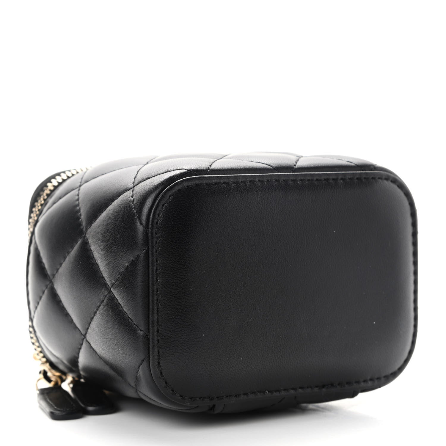 Chanel Lambskin Quilted Mini Pearl Crush Vanity Case With Chain Black 4 of 11
