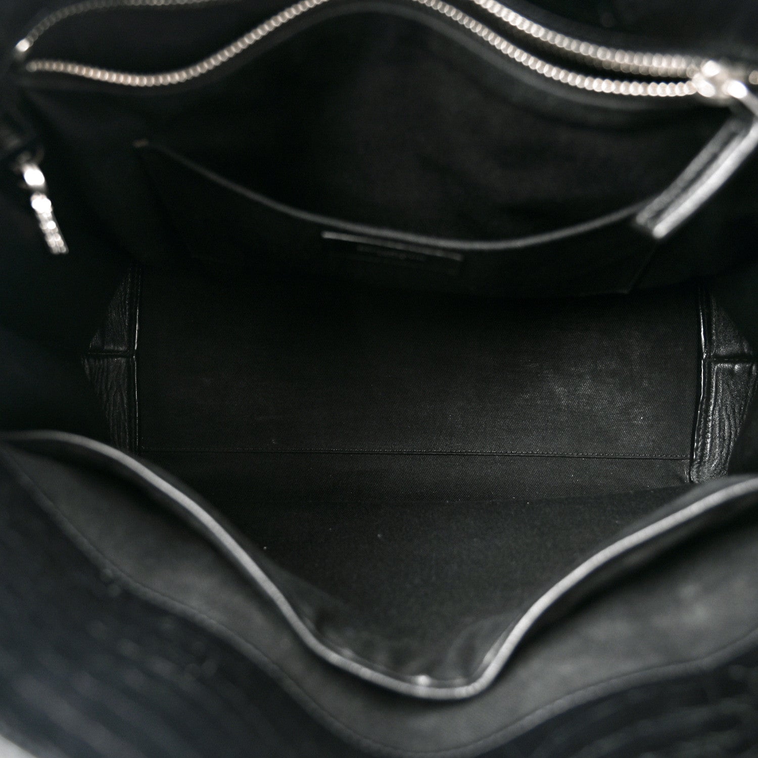Saint Laurent Calfskin Crocodile Embossed Souple North South Tote Black 5 of 10