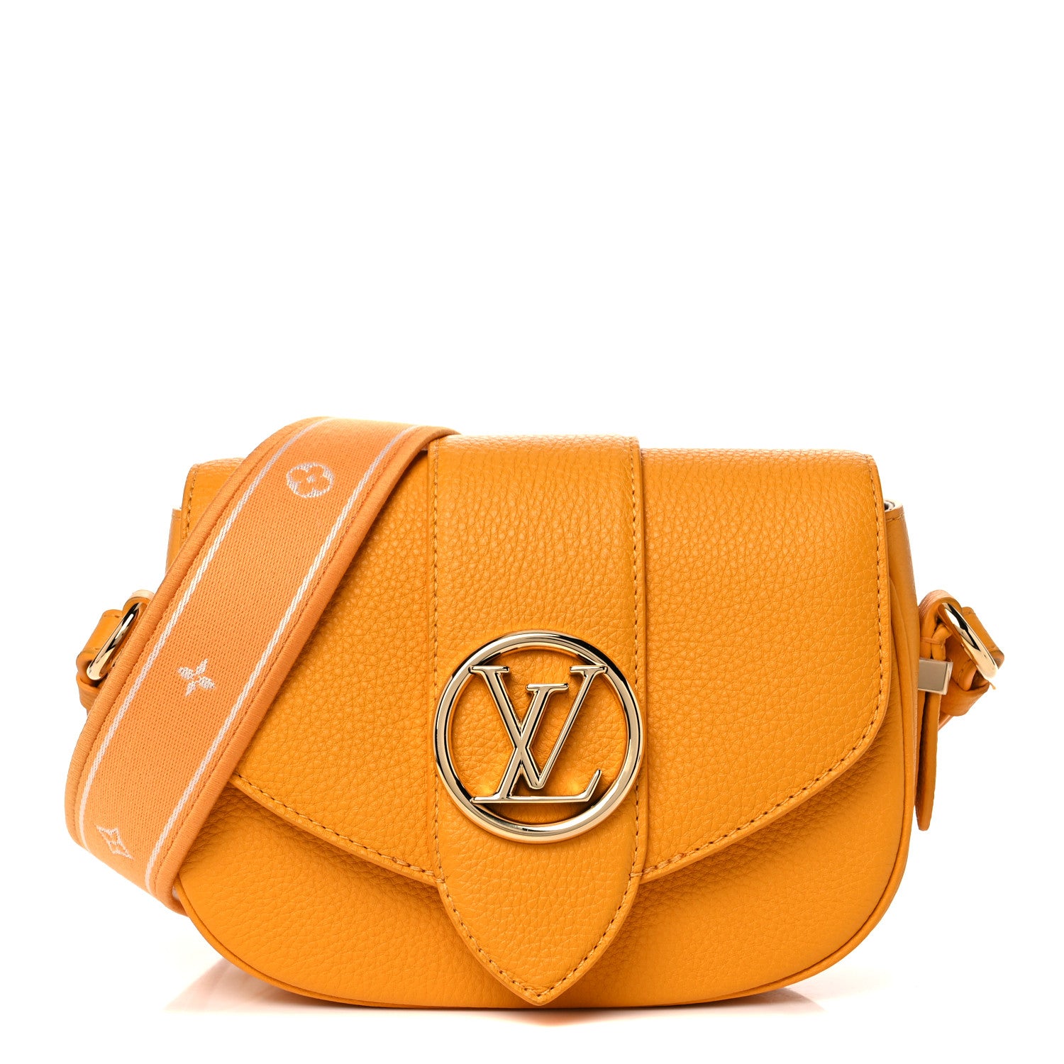 Louis Vuitton Grained Calfskin LV Pont 9 Soft PM Sunbeam 1 of 10