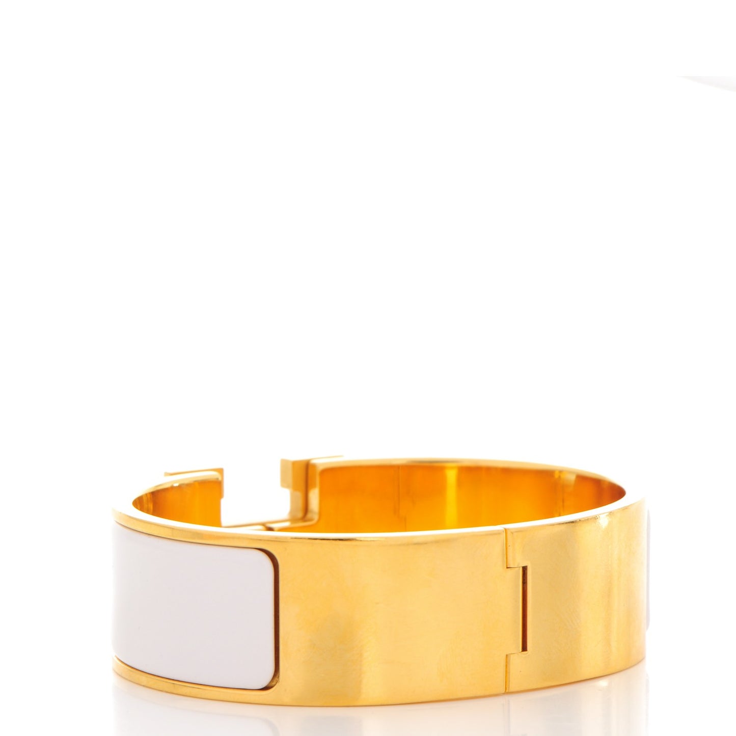Enamel Wide Clic Clac H Bracelet PM White