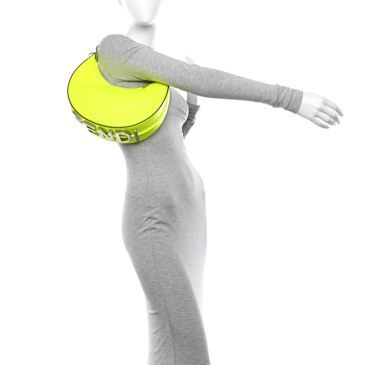 Fendi Vitello Grace Matte Small Fendigraphy Hobo Bag Neon Yellow 2 of 10