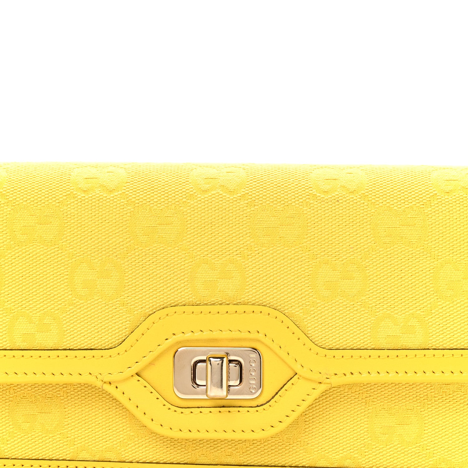 Gucci GG Monogram Scratch Lux Calfskin Mini Luce Shoulder Bag Yellow 8 of 10