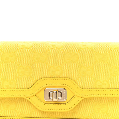 Gucci GG Monogram Scratch Lux Calfskin Mini Luce Shoulder Bag Yellow 8 of 10