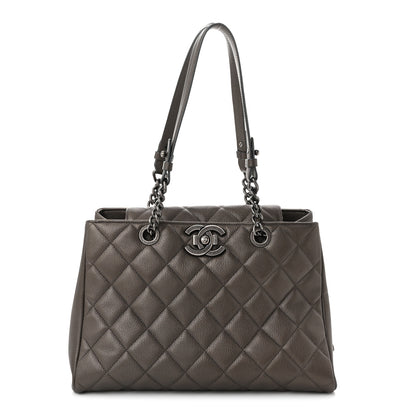 Chanel Metallic Goatskin Quilted Large City Rock Shopping Bag Silver 1 of 10