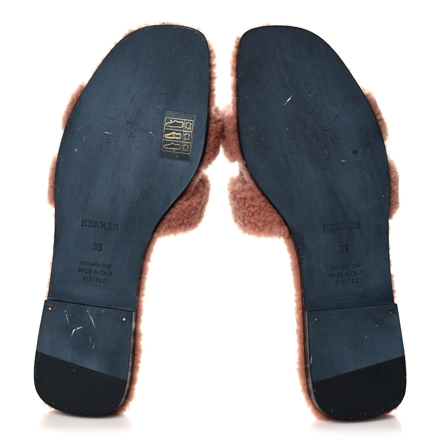 Hermes Woolskin Oran Sandals 39 Rose Aube 5 of 7