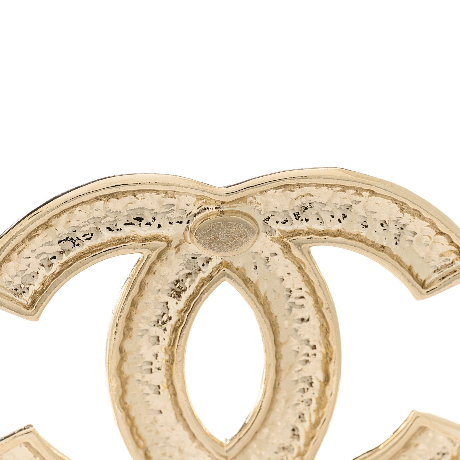 Chanel Metal Crystal CC Earrings Gold 4 of 4